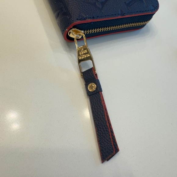 Royal Blue Monogram Zip Wallet - Picture 3 of 12